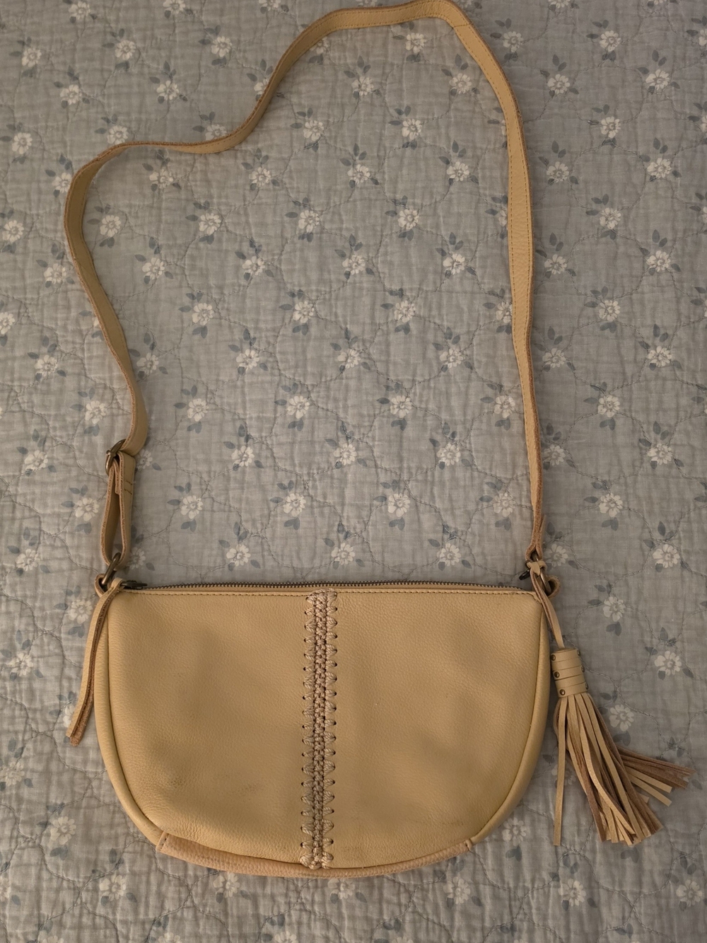 The Sak Leather Crossbody Bag in Yellow